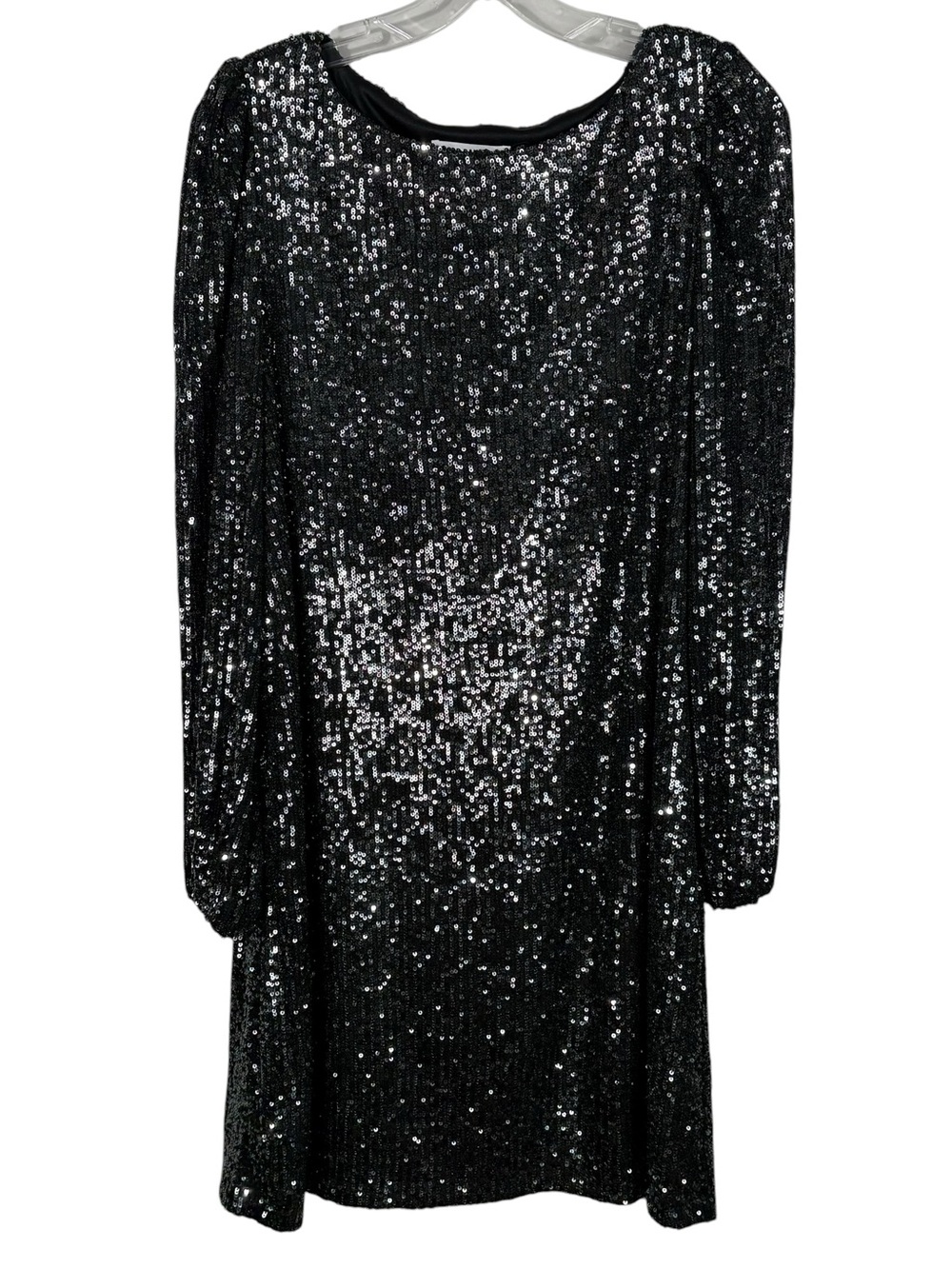 BB Dakota Gray Black Full Sequin Knee Length Long Sleeve Dress New Year's Party